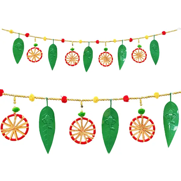 Decorative mango leaf toran with chakra design main
