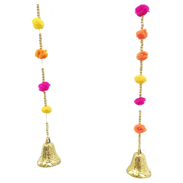 Multicolor pompom latkan pair1