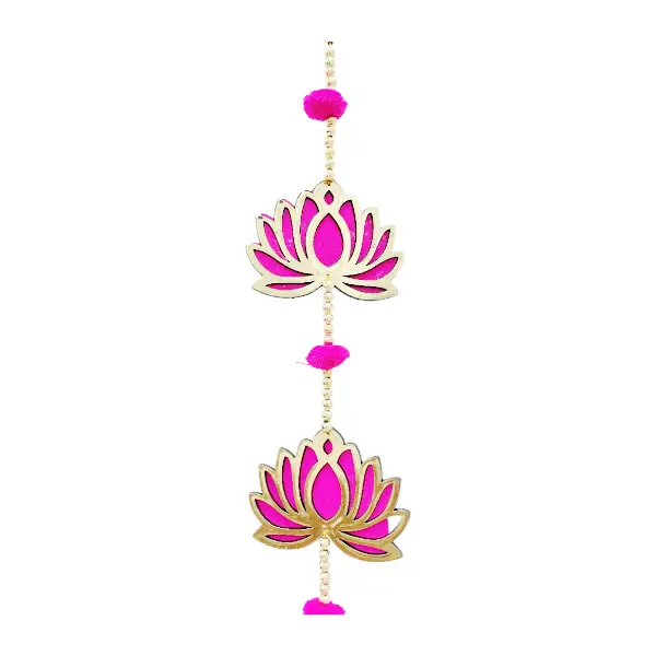 Pink lotus toran for Diwali and pooja decoration pink2