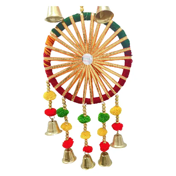 Pom Pom Bell Chakra Wall Hanging for Diwali and Housewarming27