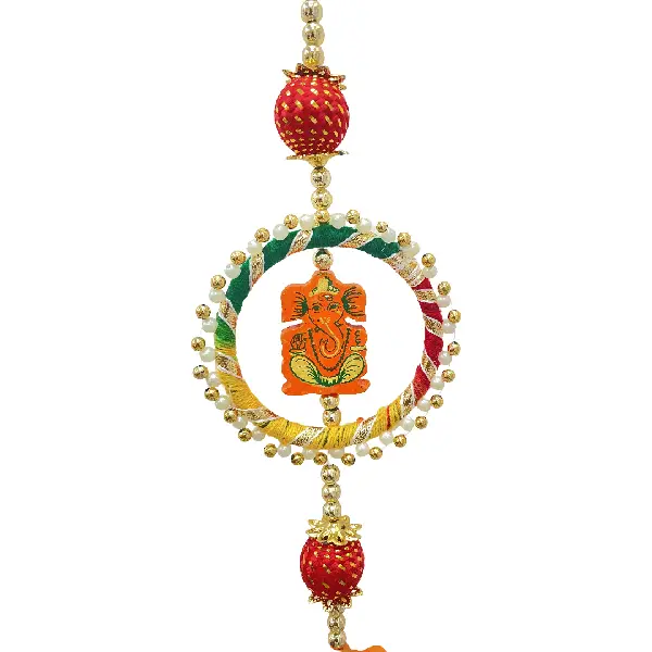 Traditional Ganesh Hanging with Beads and Tassels2