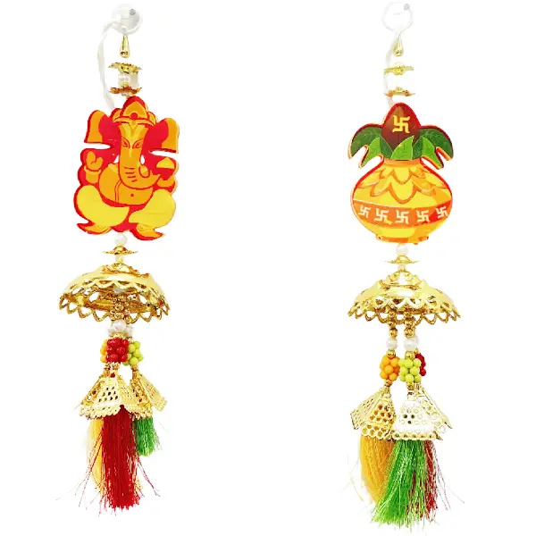 Traditional toran with Kalash Swastik and Ganesha main