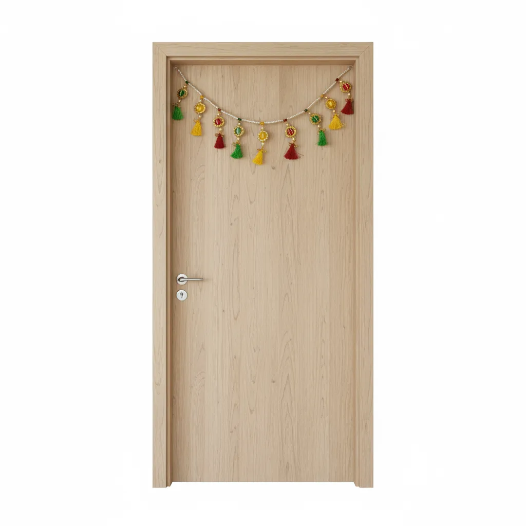 multicolor toran with pearls and tassels