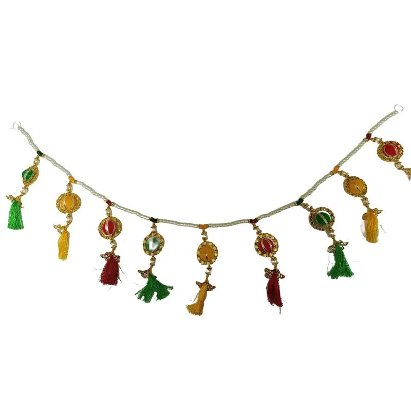 multicolor toran with pearls and tassels1