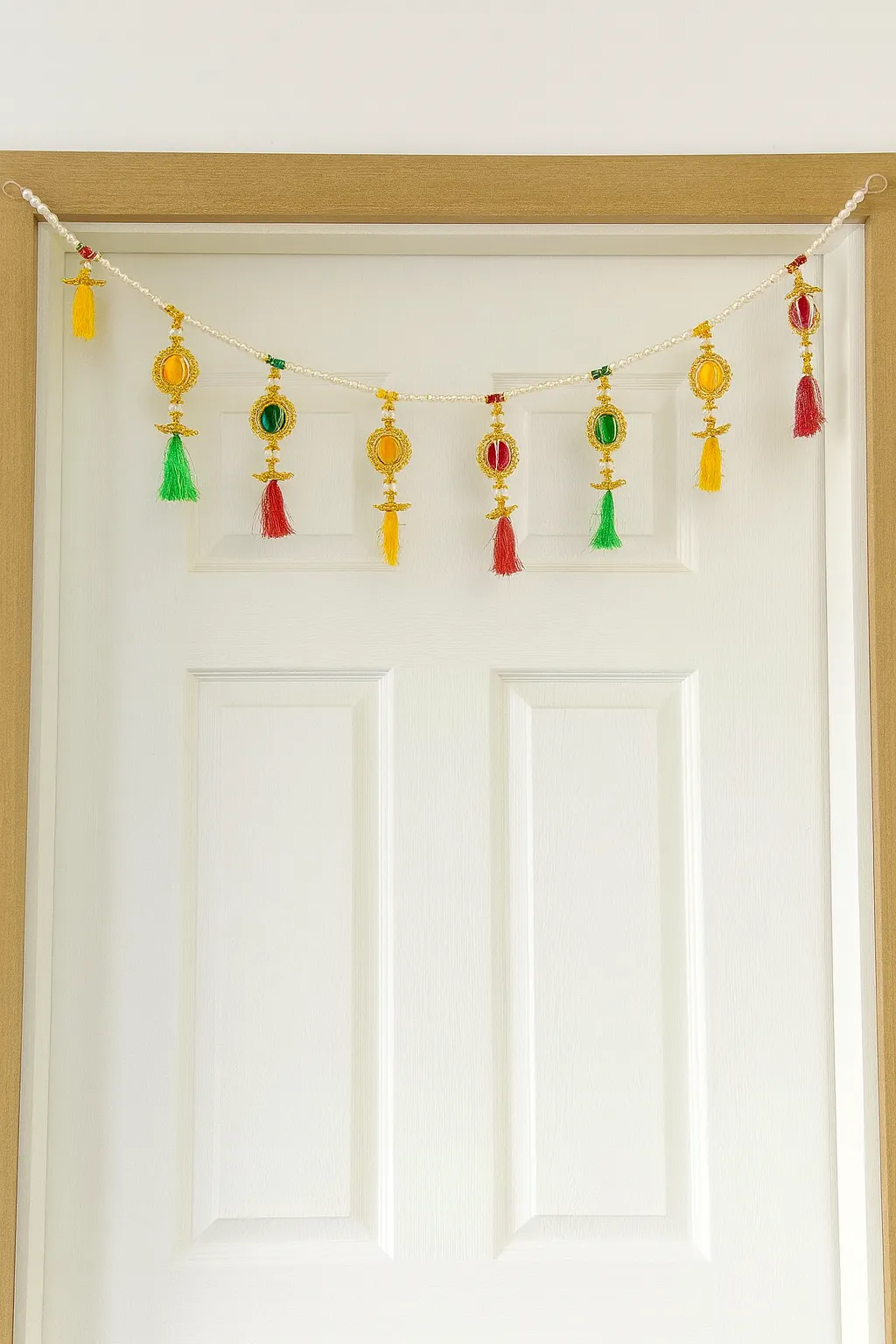 multicolor toran with pearls and tassels2