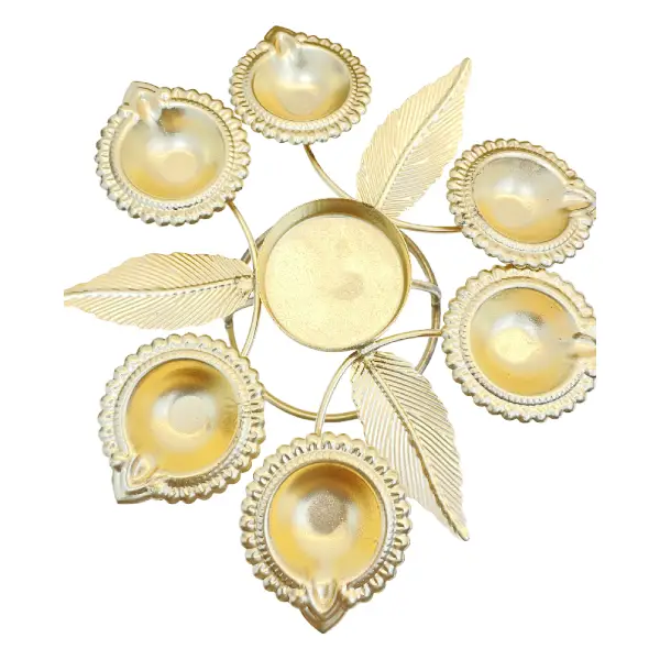 Brass Diya Stand with 7 Diyas1