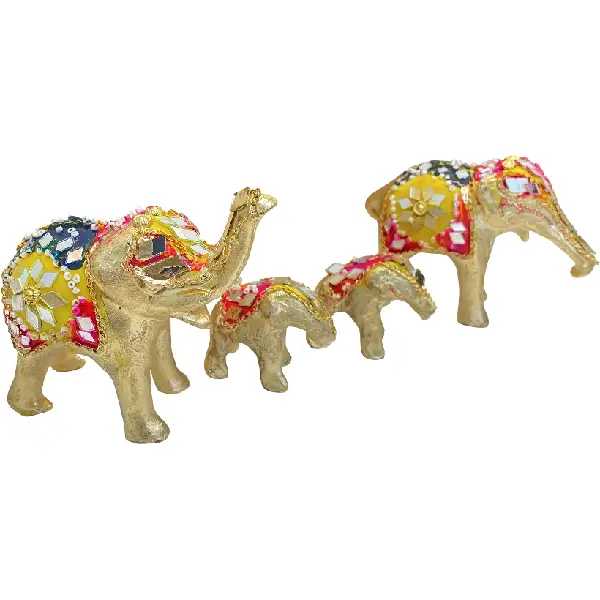 Golden Mosaic Elephant Decor Set main