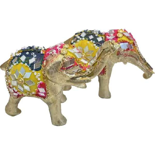 Golden Mosaic Elephant Decor Set1