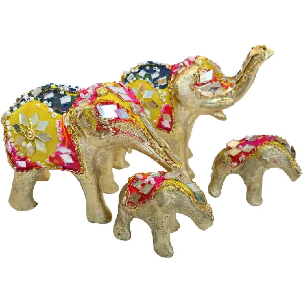 Golden Mosaic Elephant Decor Set5