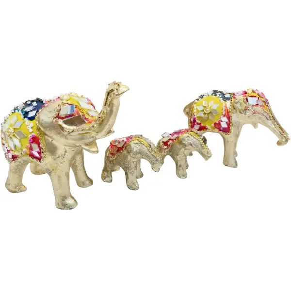 Golden Mosaic Elephant Decor Set6