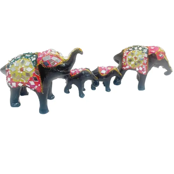 Mosaic Elephant Family Decorative Set2
