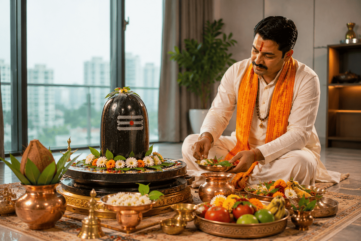 Noida Rudrabhishek Puja setup