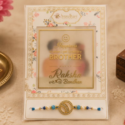 Bandhini Premium Evil Eye Rakhi with Greeting Frame