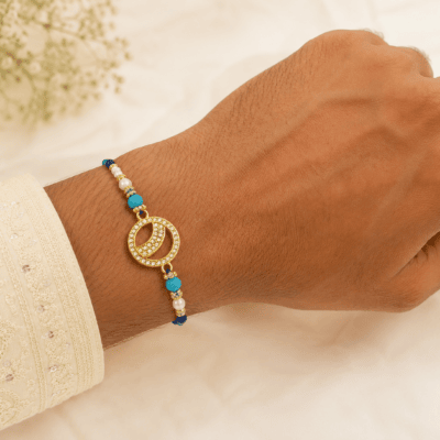 Bandhini Premium Evil Eye Rakhi with Greeting Frame