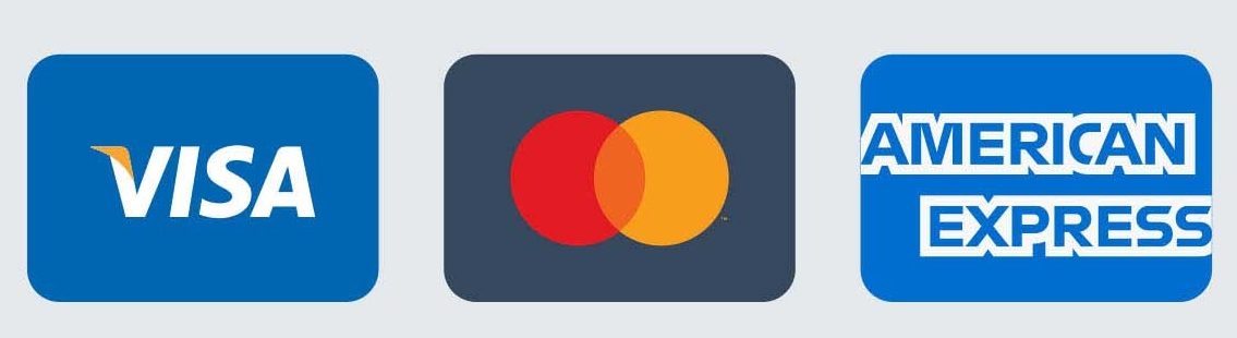 Pay with Visa, Mastercard, American Express or RuPay