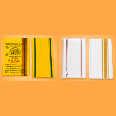 Dhoti Gamcha Combo (White and Yellow)