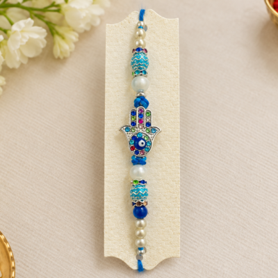 Hamsa Hand Evil Eye Premium Thread Rakhi