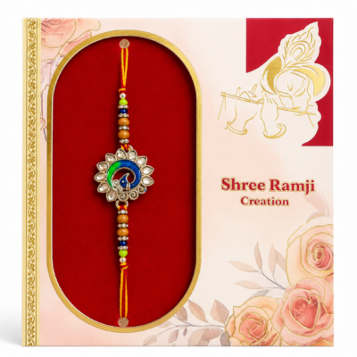 Kundan Peacock Designer Rakhi