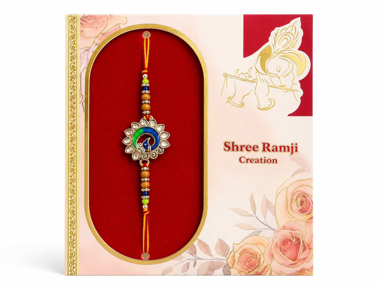 Kundan Peacock Designer Rakhi Kundan Peacock Designer Rakhi
