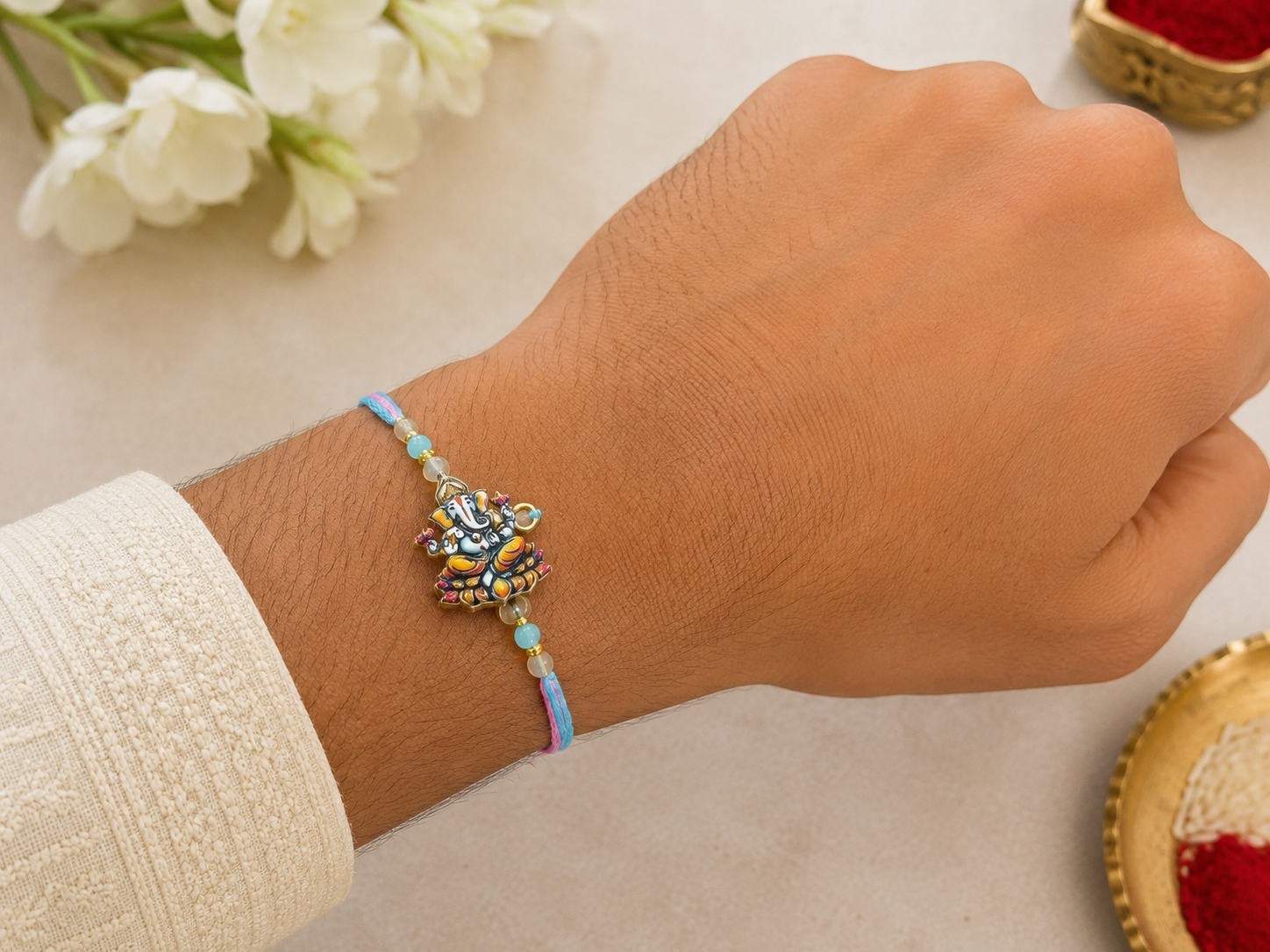 Lord Ganesha Mauli-Thread Rakhi1