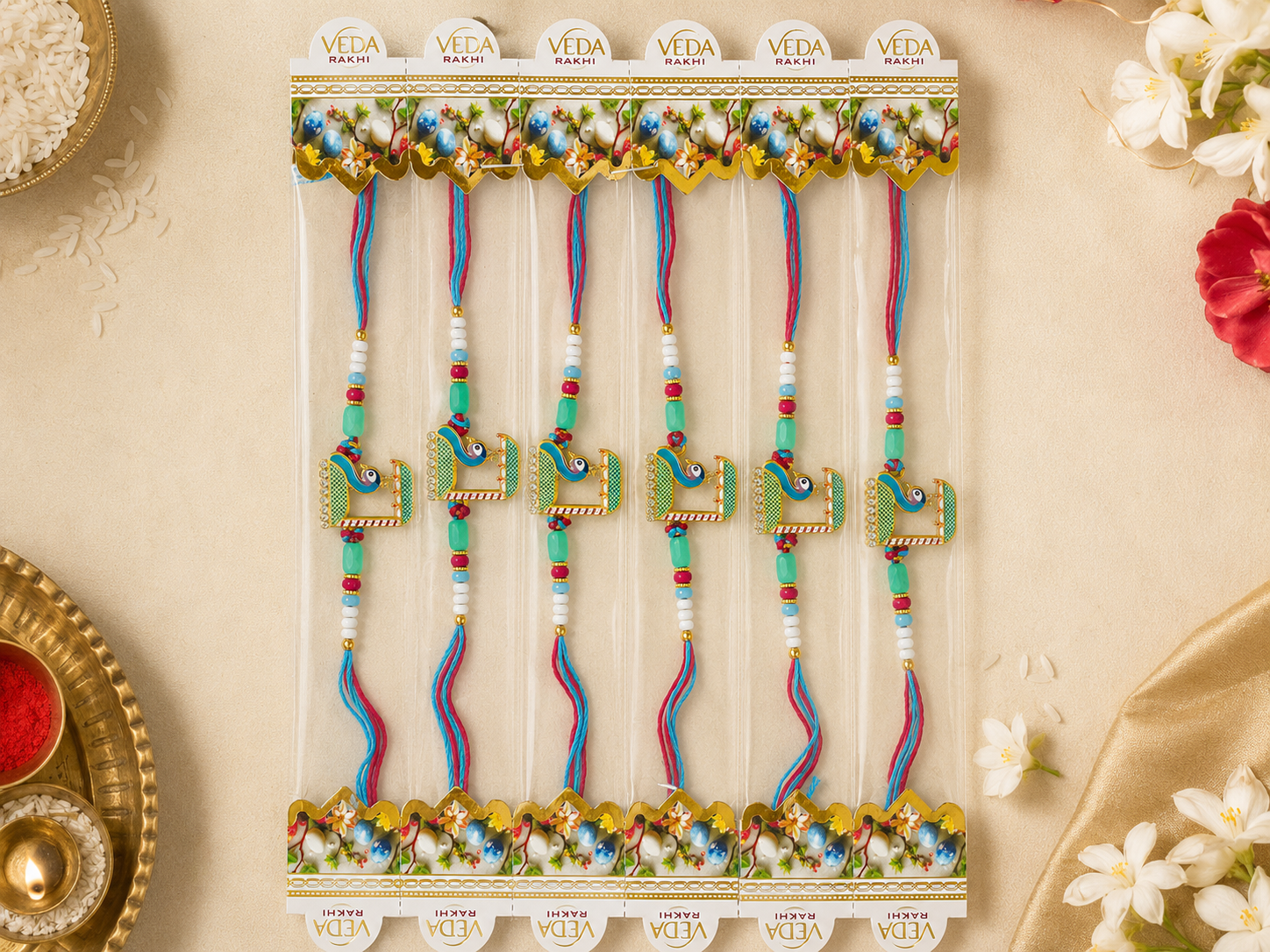 Peacock Enamel Thread Rakhi Peacock Enamel Thread Rakhi