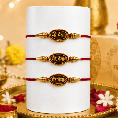 Set of 6 Mere Bhaiya Hindi Text Rakhi for Brother