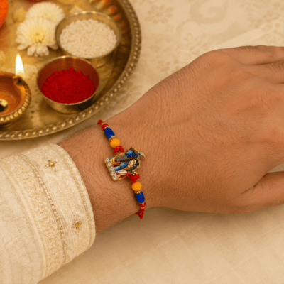 Veda Rakhi Set of 6 Divine Radha Krishna Rakhi Set