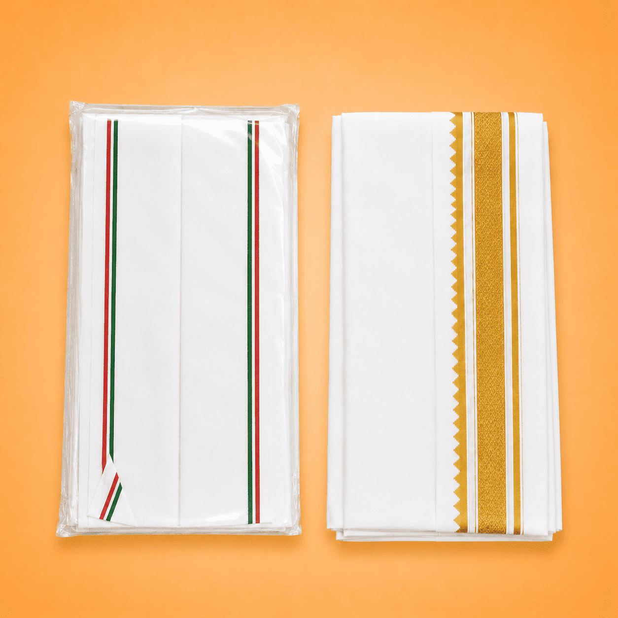 White Dhoti Gamcha Combo White Dhoti Gamcha Combo
