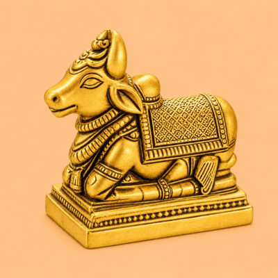 Brass Nandi Bhagwan Idol for Home Temple and Pooja