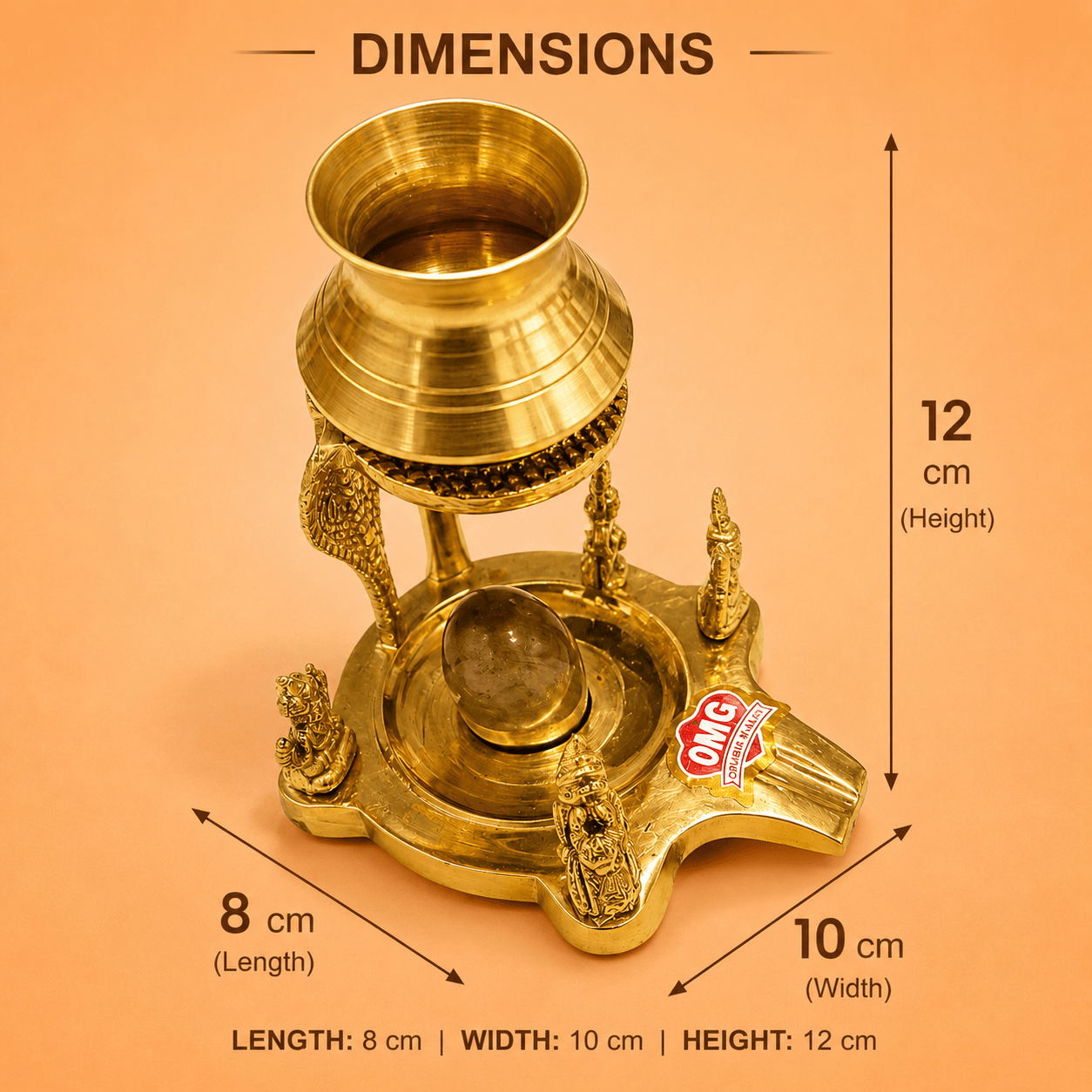Brass Shivling with Abhishek Kalash Stand for Home Puja (2)
