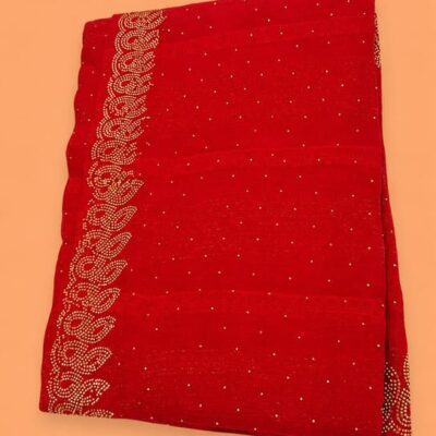 Embellished Chiffon Saree for Puja & Daan