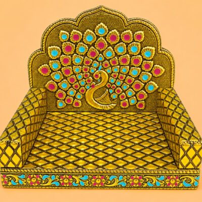 Mayur Singhasan for Laddu Gopal Ji in Brass (Pital)